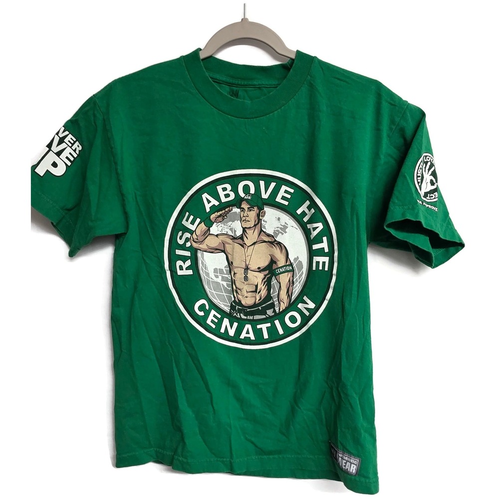WWE John Cena Rise Above Hate Cenation Green Graphic T-Shirt Mens Medium